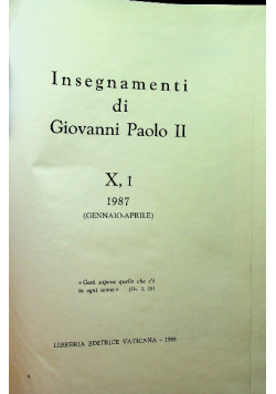 Insegnamenti di Giovanni Paolo II Tom X Część 1
