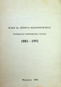 Fundacja popierania nauki 1881 1991