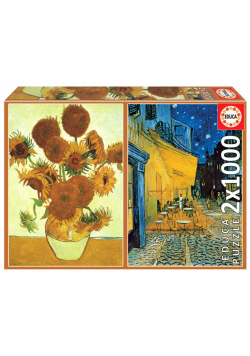 Puzzle 2x1000 Słonecznik/Taras kawiarni w nocy G3