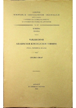 Verzeichnis arabischer kirchlicher Termini