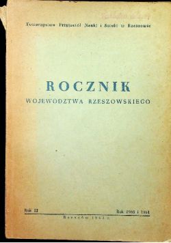 Rocznik Województwa Rzeszowskiego rok III 1960 / 1961