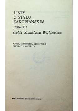 Listy o stylu zakopiańskim 1892 - 1912