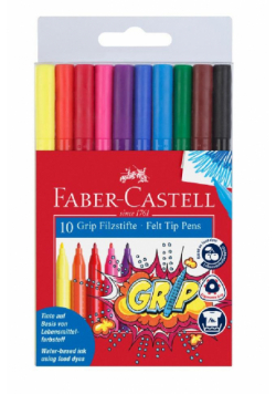 Flamastry Grip 10 kol. w etui FABER CASTELL