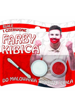 Farby do twarzy kibica 2 kolory biały i czerwony