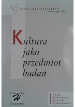 Kultura jako przedmiot badań