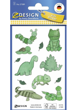 Brokatowe naklejki - Dinozaury, jaszczurki