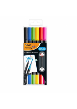 Pisak dwustronny Intensity Dual Tip 6 kol BIC