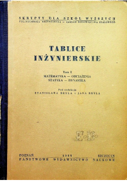 Tablice inżynierskie Tom 1