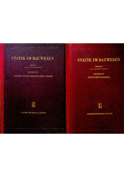 Statik im bauwesen Bande I - II