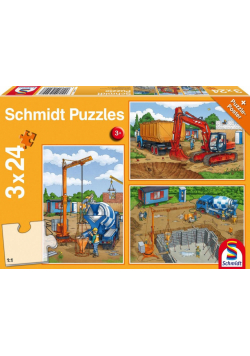 Puzzle 3x24 Uwaga! Roboty budowlane G3