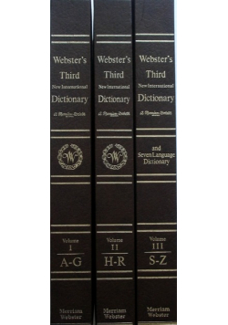 Websters Third New International Dictionary of the English Language Volume 1 to 3