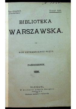 Biblioteka Warszawska 1886 tom CLXXXIV