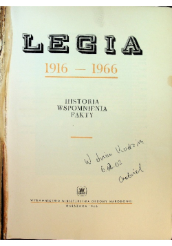 Legia 1916 1966 Historia wspomnienia fakty