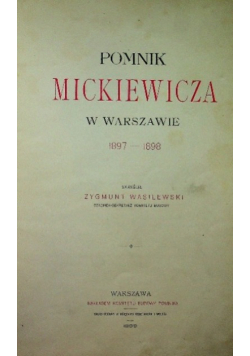 Pomnik Mickiewicza w Warszawie 1899 r.