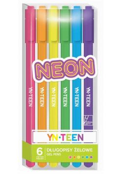 Długopis żelowy 6 kolorów Neon YN TEEN