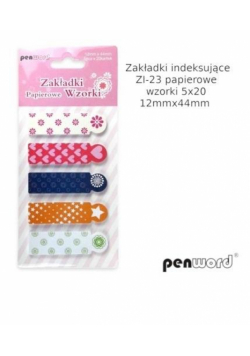 Zakładki indeksujące 12x44mm 5x20szt wzorki