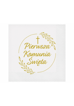 Serwetki Pierwsza Komunia kłosy 33x33cm 20szt