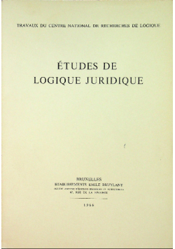 Etudes de logique juridique volume II