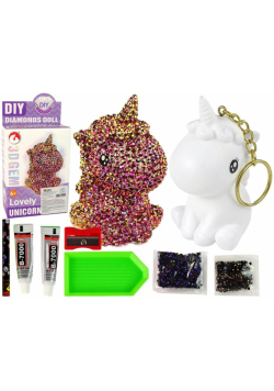 Brelok jednorożec diamentowy 3D DIY fioletowy