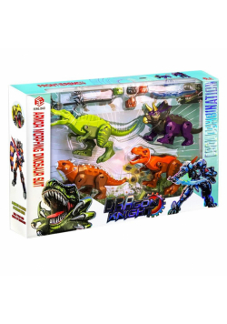Zestaw 4 robotów - dinozaurów