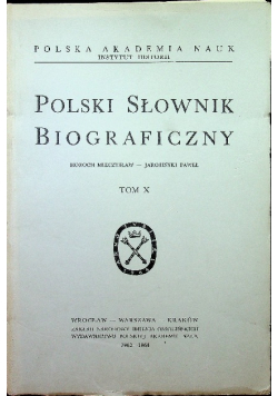 Polski Słownik Biograficzny Tom X