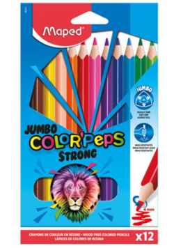 Kredki Colorpeps Strong Jumbo 12 kolorów