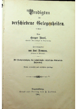 Predigten fur verschiedene Gelegenheiten 1901 r.