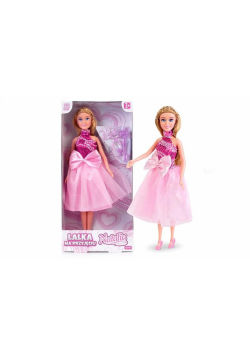Lalka Natalia na przyjęciu w różowej sukience 29cm