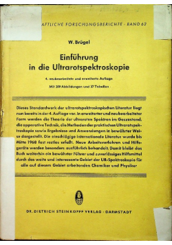Einfuhrung in die ultrot spektroskopie