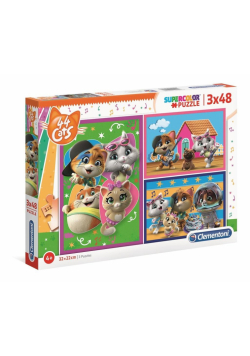 Puzzle 3x48 Super kolor 44 Koty