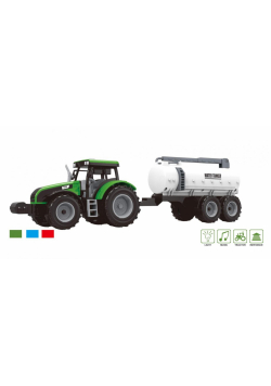 Traktor z beczkowozem, dźwiękami i światłem