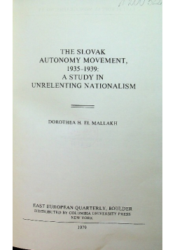 The slovak autonomy movement