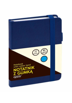 Notatnik A6/80K kratka z gumką granatowy GRAND