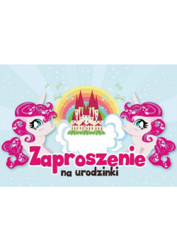 Zaproszenie ZZ-025 Urodziny kucyki (5 szt.)