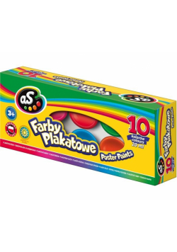 Farby plakatowe 10 kolorów 20ml AS