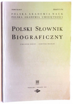 Polski słownik biograficzny tom XLII  zeszyt 174