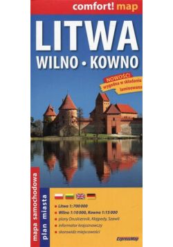 Comfort! map Litwa, Wilno, Kowno 1:700 000 w.2019