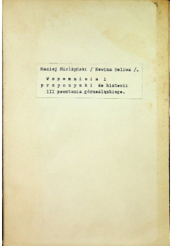 Wspomnienia i przyczynki 1931 r.