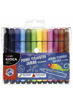 Pisaki trójkątne Jumbo 12 kolorów KIDEA