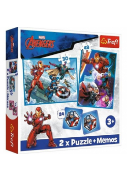 Puzzle 2w1 + memos - Bohaterowie w akcji TREFL