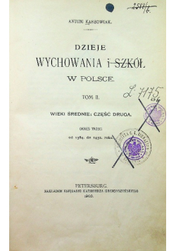 Dzieje wychowania i szkół w Polsce tom 2 1903 r.