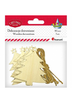 Drewniane zawieszki choinki 5szt