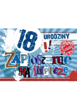 Zaproszenie ZZ-032 Urodziny 18 niebieski (5 szt.)