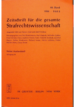 Zeitschrift fur die gesamte Strafrechtswissenschaft