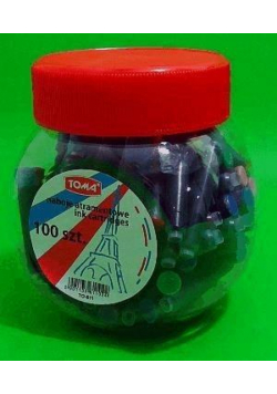 Naboje do piór niebieskie 100szt TOMA
