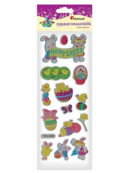 Naklejki wypukłe Happy Easter mix 14szt