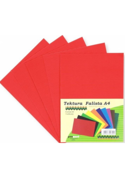 Tektura A4 falista czerwona 5szt