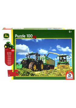 Puzzle 100 John Deere Traktor 7310R + zabawka G3