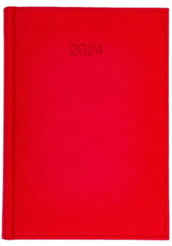 Kalendarz 2024 A4 dzienny Vivella Czerwony