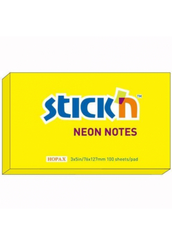 Notes samoprzylepny żółty neon 127x76mm